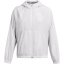 Under Armour Women's Rival Sport Water Resistant Wind Resistant Long Sleeve Hooded Oversized Fit Windbreaker Halo Grey
