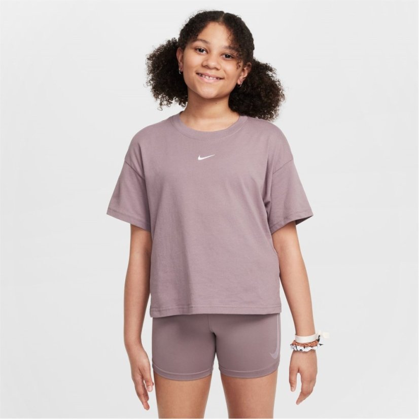 Nike Sportswear Big Kids' (Girls') T-Shirt Taupe Grey