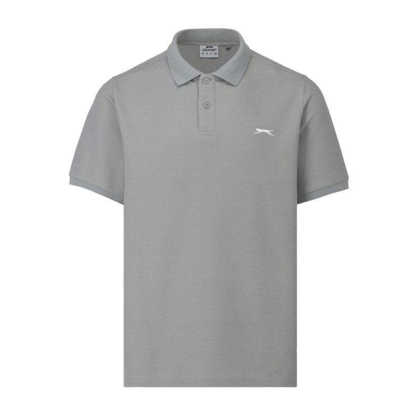 Slazenger Plain pánske polo tričko Light Grey