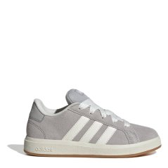 adidas Grand Court 00s Trainers Juniors Grey/Gum