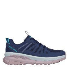 Skechers Women's Mesh Quarter Overlay Low Top Slip On Trainers Navy