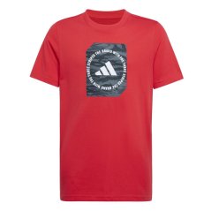 adidas Logo T Shirt Junior Red Camo