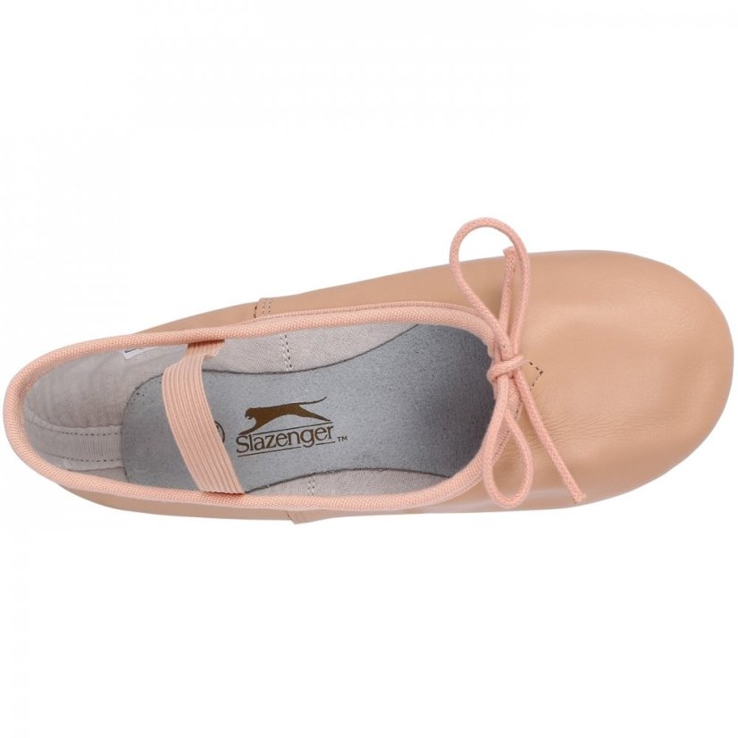 Slazenger Full Sole Leather Ballet Shoe Childrens Nude