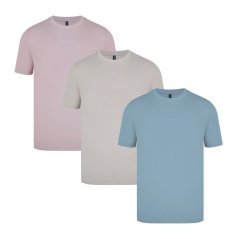 Donnay 3 Pack T Shirts Mens Slate/Ecru/Pink