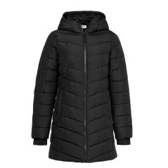 Slazenger Womens Mid-Length Hooded Long Sleeve Puffer Jacket Black