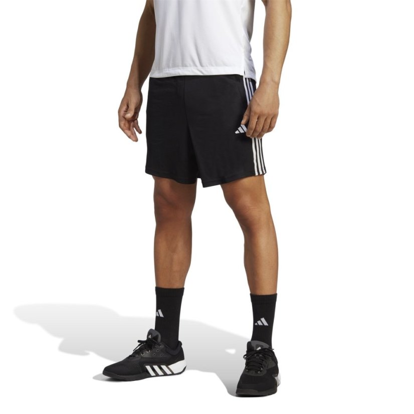 adidas 3 Stripe Essentials Pique Training pánske šortky Black/White