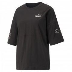 Puma Power Logo T-Shirt Womens Black