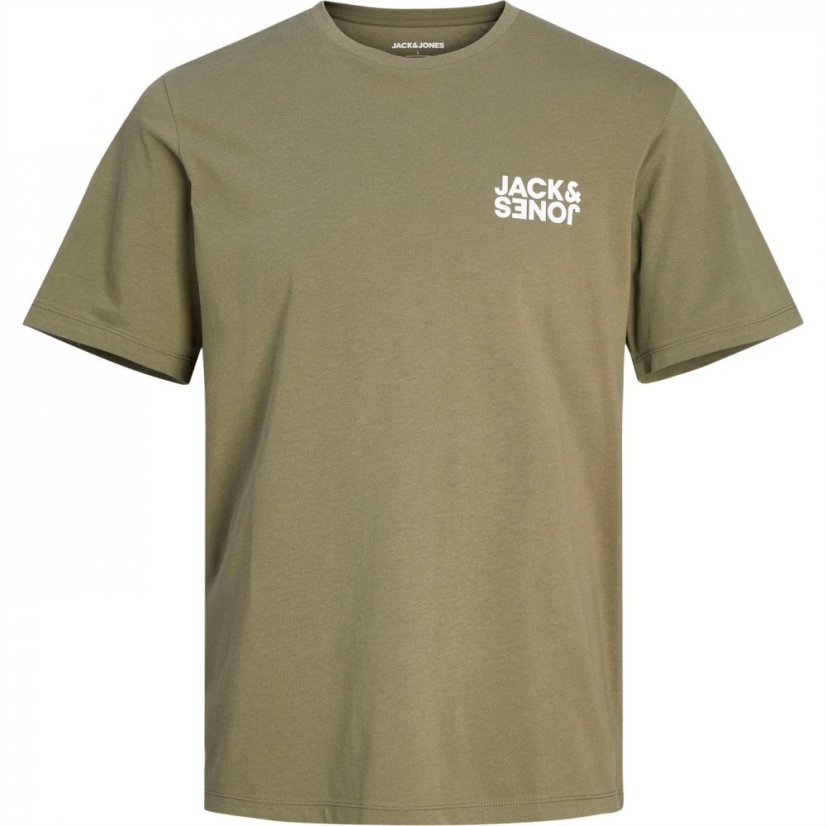 Jack and Jones 5-Pack Short Sleeve T-Shirt Mens White/Grey/Khaki/Navy/Black