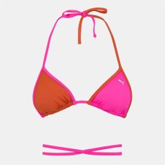 Puma Swim Wrap Triangle Bikini Top Womens Pink / Chili