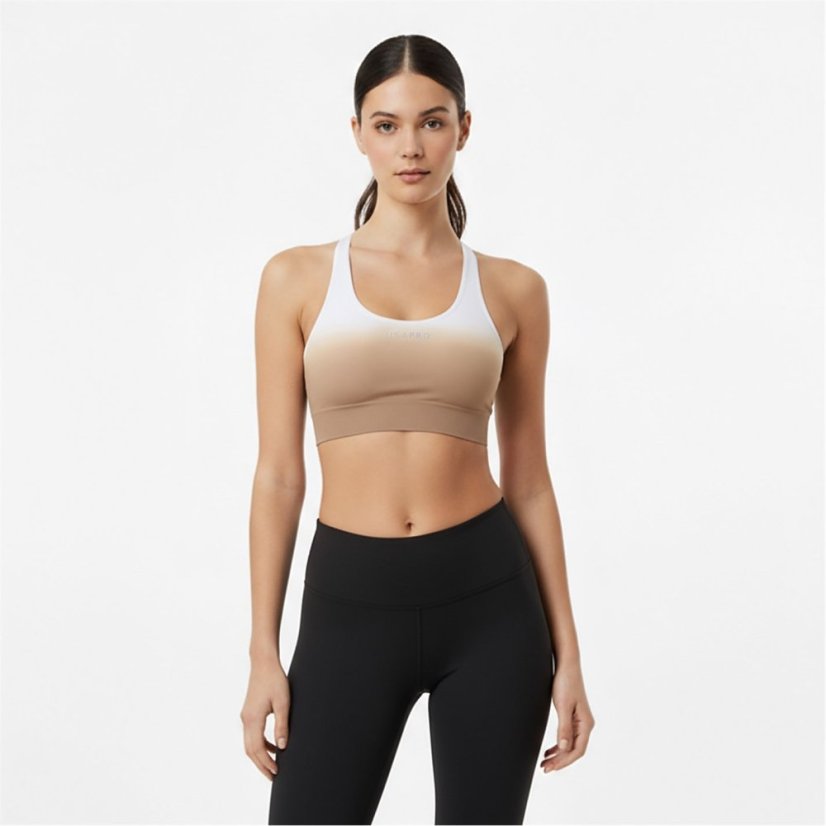 USA Pro Seamless Ombre Sports Bra Desert/White