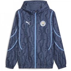 Puma Manchester City Pre Match Jacket 2024 2025 Adults Blue