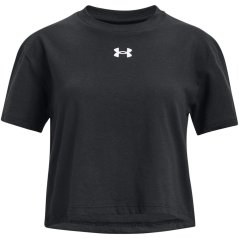 Under Armour Kids' Cropped Short-Sleeve Performance Gym Top Black