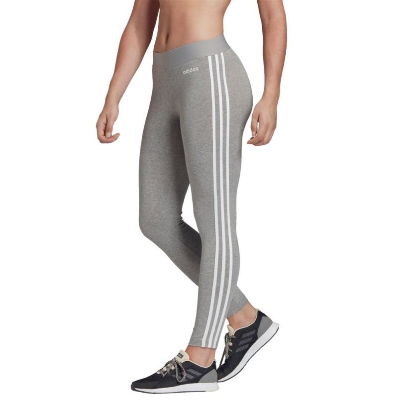 adidas Essentials 3 Stripe Leggings Womens Med Grey