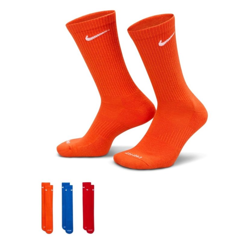 Nike 3 Pack Crew Socks Mens Multi