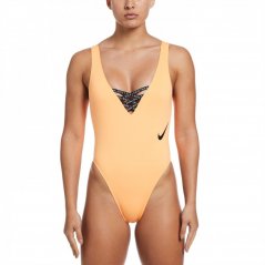 Nike Sneakerkini U-Back One-Piece Swimsuit Womens Peach Cream
