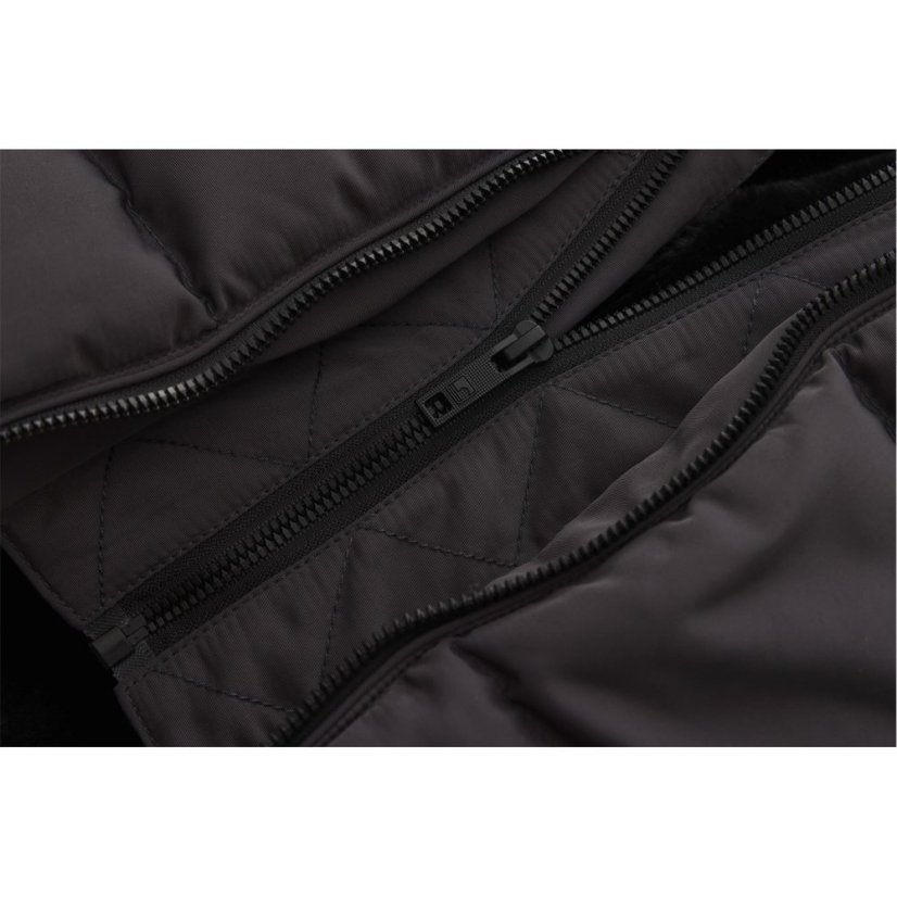 SoulCal Kids' Double Zip Detachable Faux Fur Hood Fleece Lined Short Puffer Jacket Charcoal