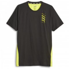 Puma Performance T-Shirt Mens Black/Yellow