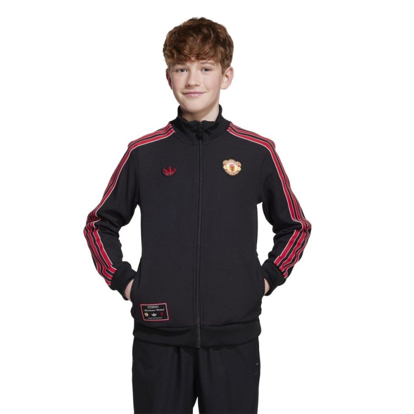 adidas Manchester United FC Terrace Icons Track Top Juniors Black