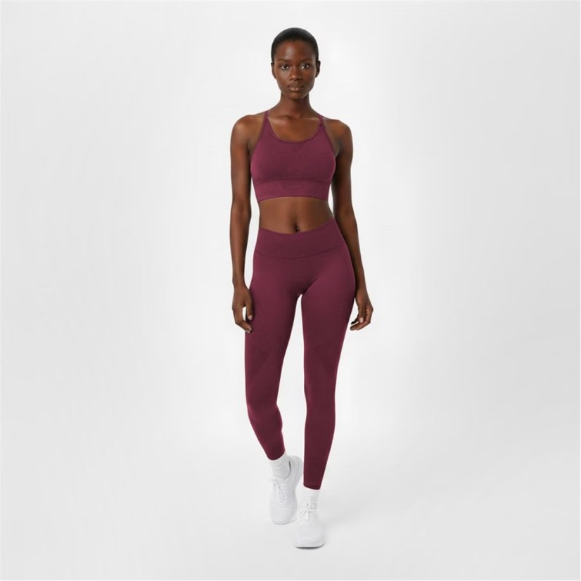 USA Pro UP Seamless Adjustable Sports Bra Dark Cherry