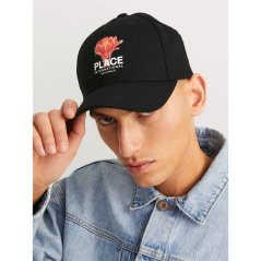 Jack and Jones Men's JJ Baseball Cap Black/Red