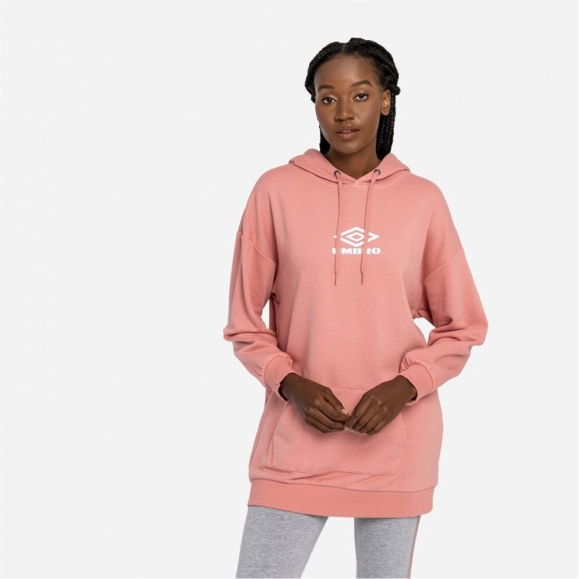 Umbro Oversized Hoodie Dress Womens Rosette / White