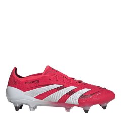 adidas Unisex Kids' Pred Elt Predator Soft Ground Football Boots Red/Wht/Blk