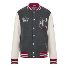 Criminal Damage Men's Coach Varsity Jacket Charcoal