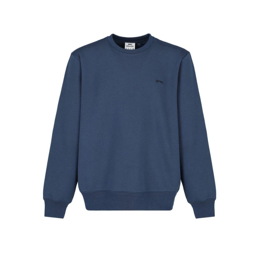 Slazenger Fleece Crew Sweater Mens Steel Blue