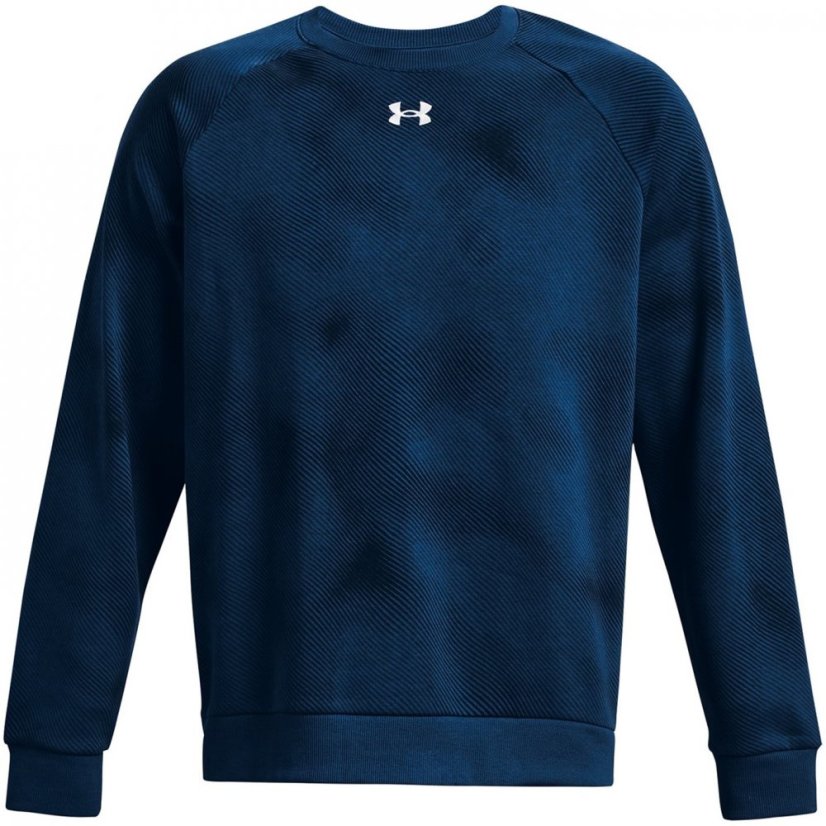 Under Armour Armour Ua Rival Fleece Printed Crew Sweatshirt Mens Varsity Blue