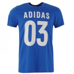 adidas 03 T Shirt Mens Blue/White