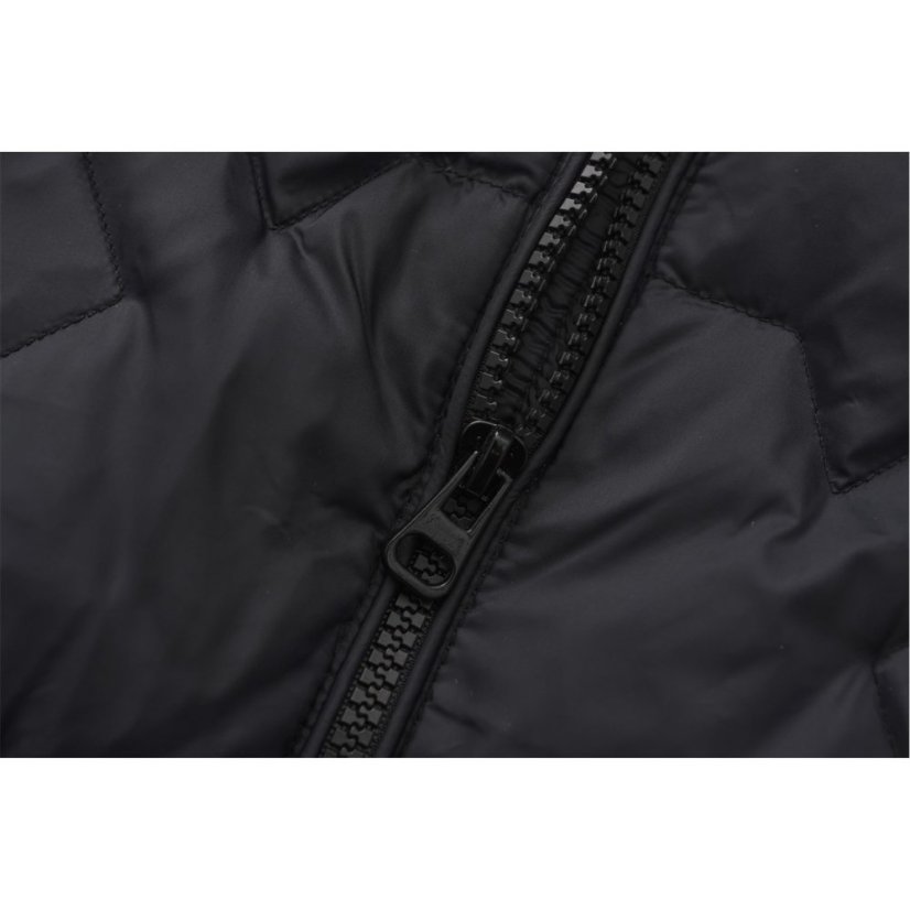 Firetrap Women's Short Duck Down Funnel Neck Long Sleeve Down Jacket Black