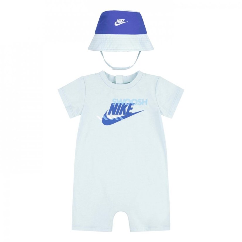 Nike Romper Bucket Hat Set Baby Glacier Blue
