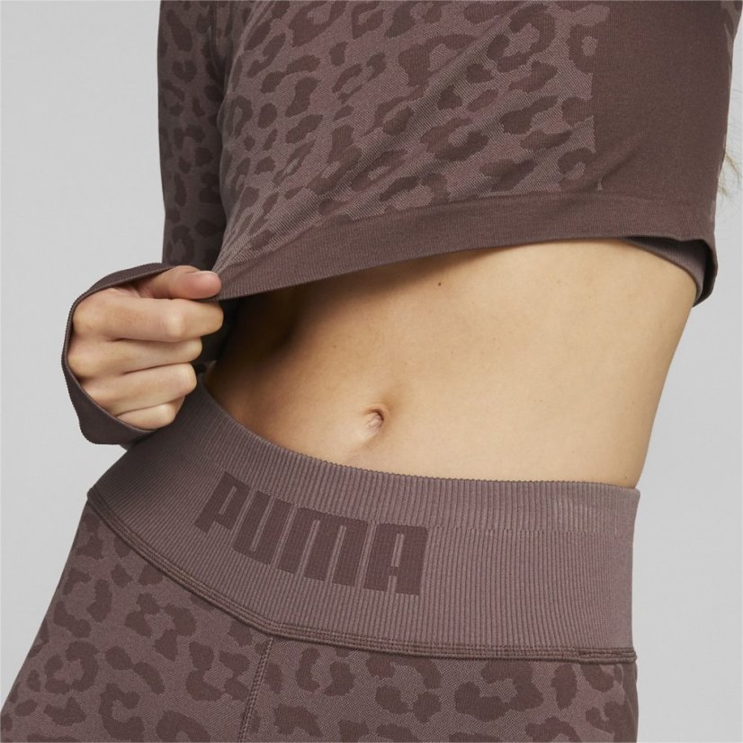 Puma FormKnit Cropped Quarter Zip Top Womens Plum-Leo Prnt