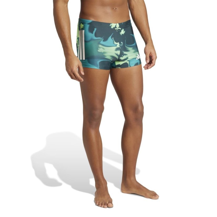 adidas Graphic Swim Boxers Mens Aurora Ivy