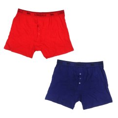Lonsdale 2 Pack Boxers Mens Red/Blue