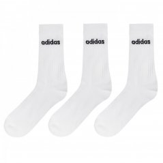 adidas Half-Cushioned Crew 3 Pack Socks White/Black