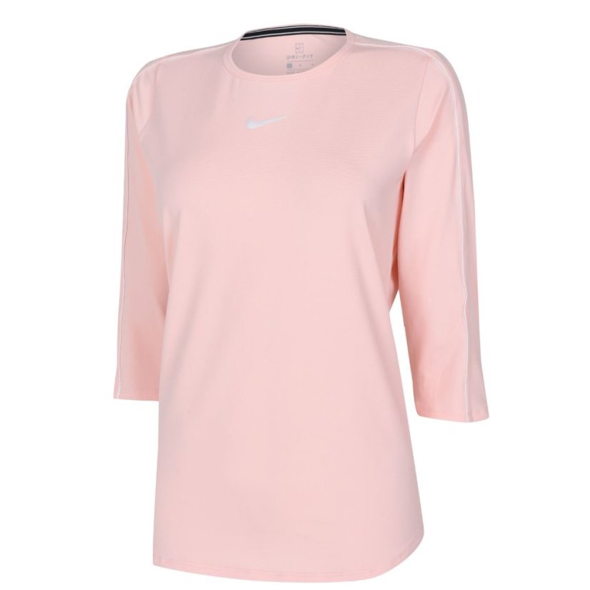 Nike Court three quarterSleeve dámske tričko Washed Coral/Wh