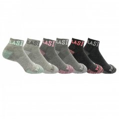 Everlast Qtr 6pk Socks Ladies Grey