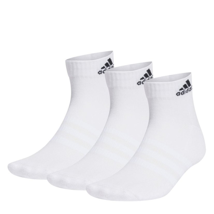 adidas 3 Pack Ankle Socks Unisex Juniors White