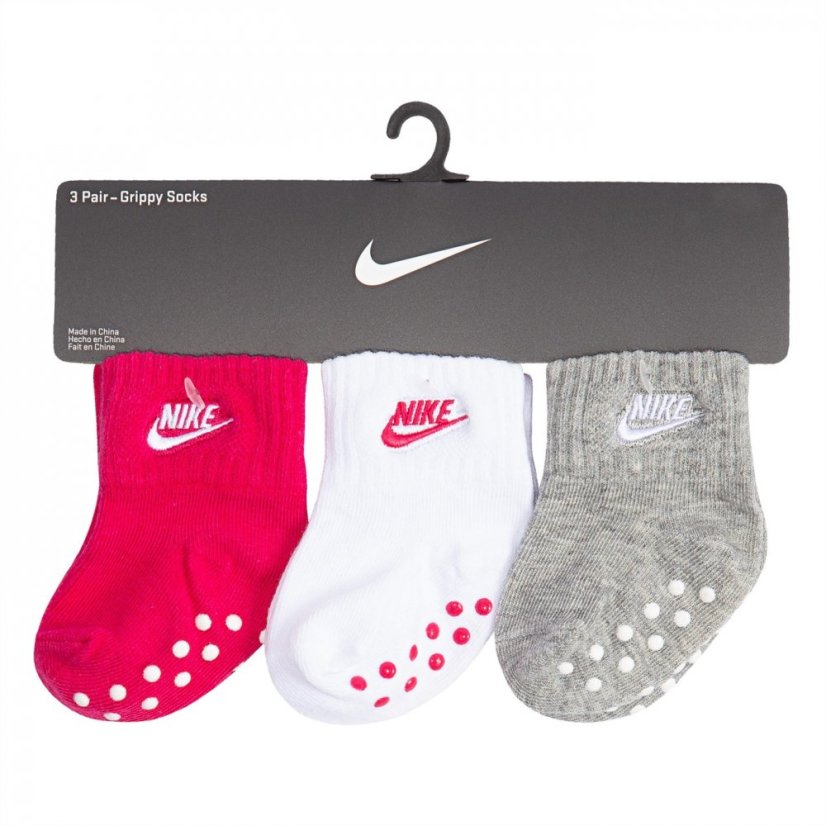 Nike Grippy Sock 3pk Baby Rush Pink