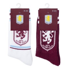 Team Football Officially Licensed Socks 2-Pack Size 7-11 Unisex AVFC Crest