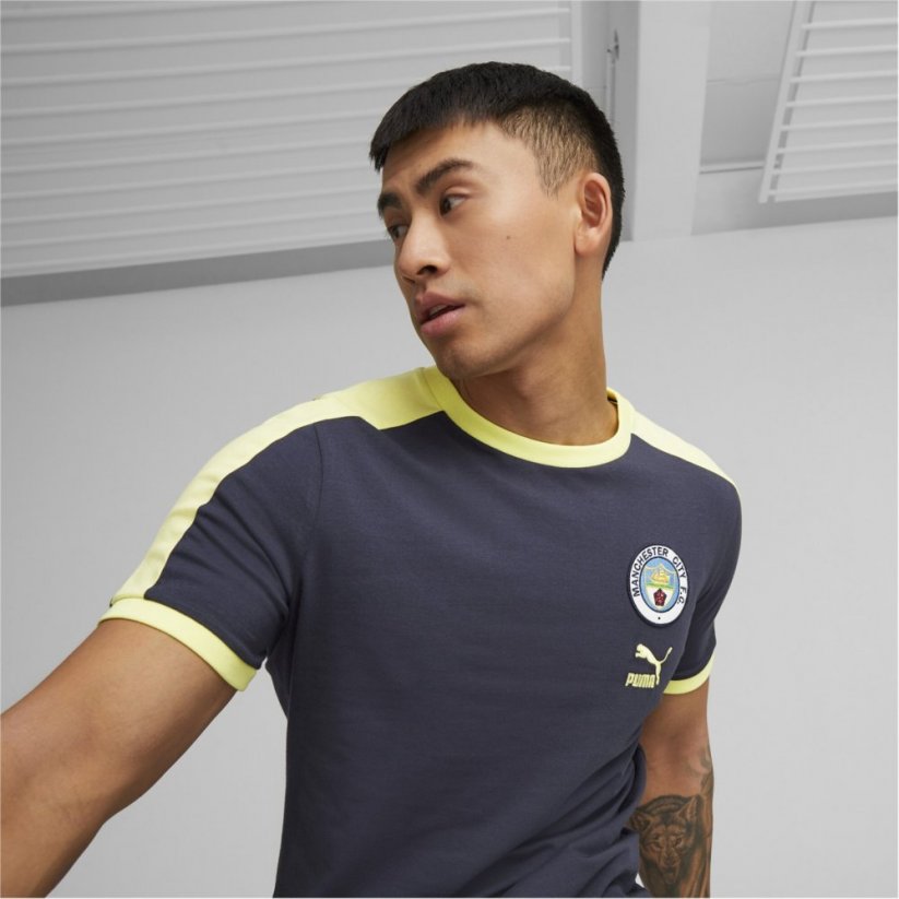 Puma Manchester City T7 pánské tričko Navy/Yellow