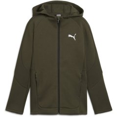 Puma Unisex Kids' Evostripe Full-Zip Hoodie Dark Olive