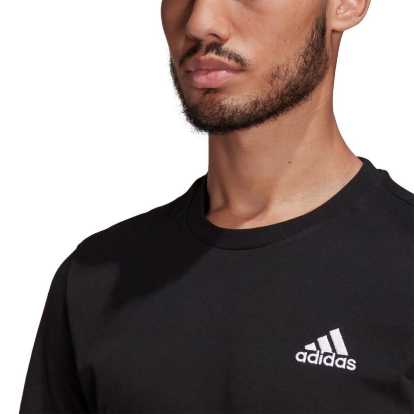 adidas Essentials Single Jersey Logo pánske tričko Black SL