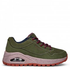 Skechers Uno Rugged - Earthy Vibes Low-Top Trainers Womens Olive/Embroidry