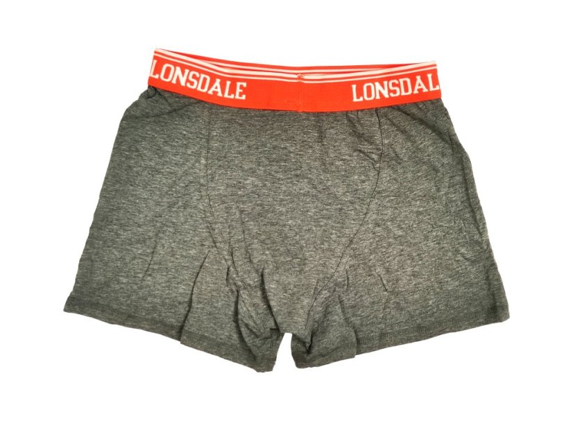 Lonsdale 2 Pack Boxers Mens Charcoal/Orange