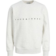 Jack and Jones Crew Sweatshirt Mens White Melange