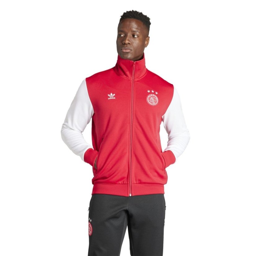 adidas Ajax Amsterdam Essentials Track Jacket Adults Bold Red