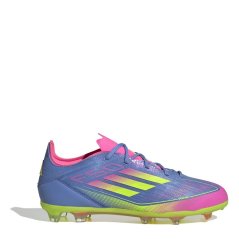 adidas F50 Elite Childrens Firm Ground Football Boots Blue/Lemon