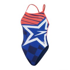 Speedo Womens Placement Digital Vback Blue